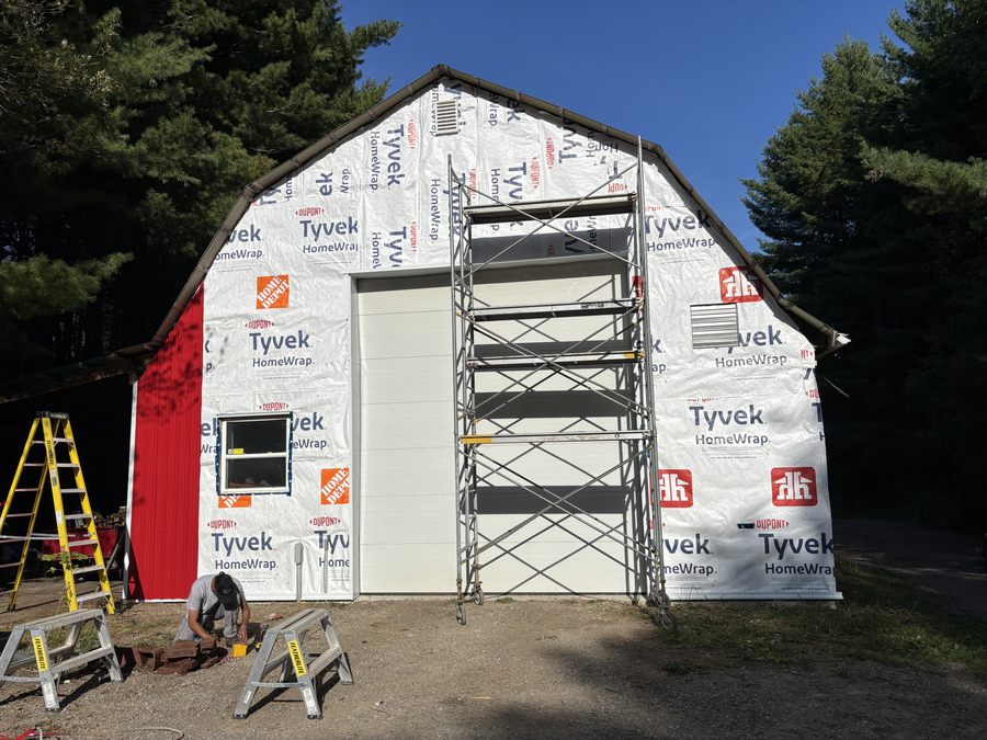Tyvek and panels starting