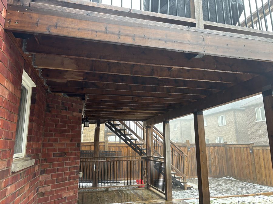 Open joists below