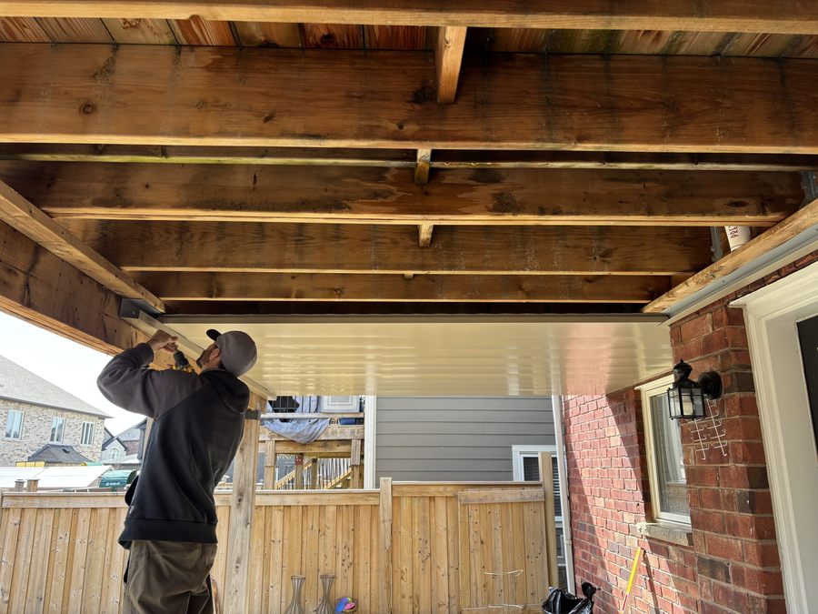 Exterior during installation